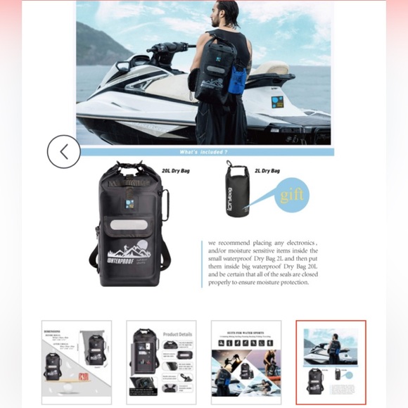 Waterproof Outdoor Sports Bag - Black - Picture 8 of 8